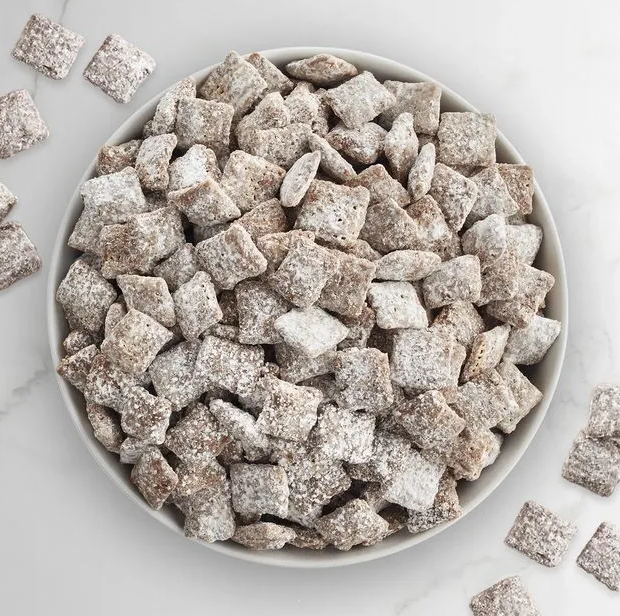 Puppy chow/muddy buddies classic Chex Party Snack with THC infusion.