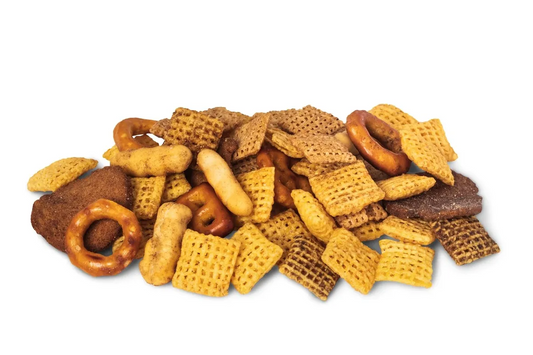 Classic Chex party mix flavor with 
a THC infused buttery kick